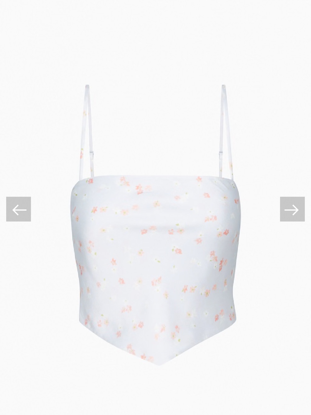 Aritzia Sun-Deh “Elektra” Light Blue Floral Tie-Back Crop Top